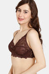 Rosaline Cyber Grove Everyday Double Layered Non Wired 3/4th Coverage Lace Bra - Rum Raisin — thumbnail 3